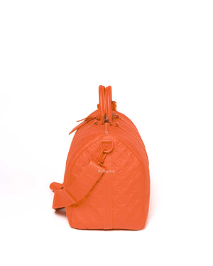 Louis Vuitton Neon Orange Taurillon Monogram Keepall Bandouliere 50 Travel Bag-5