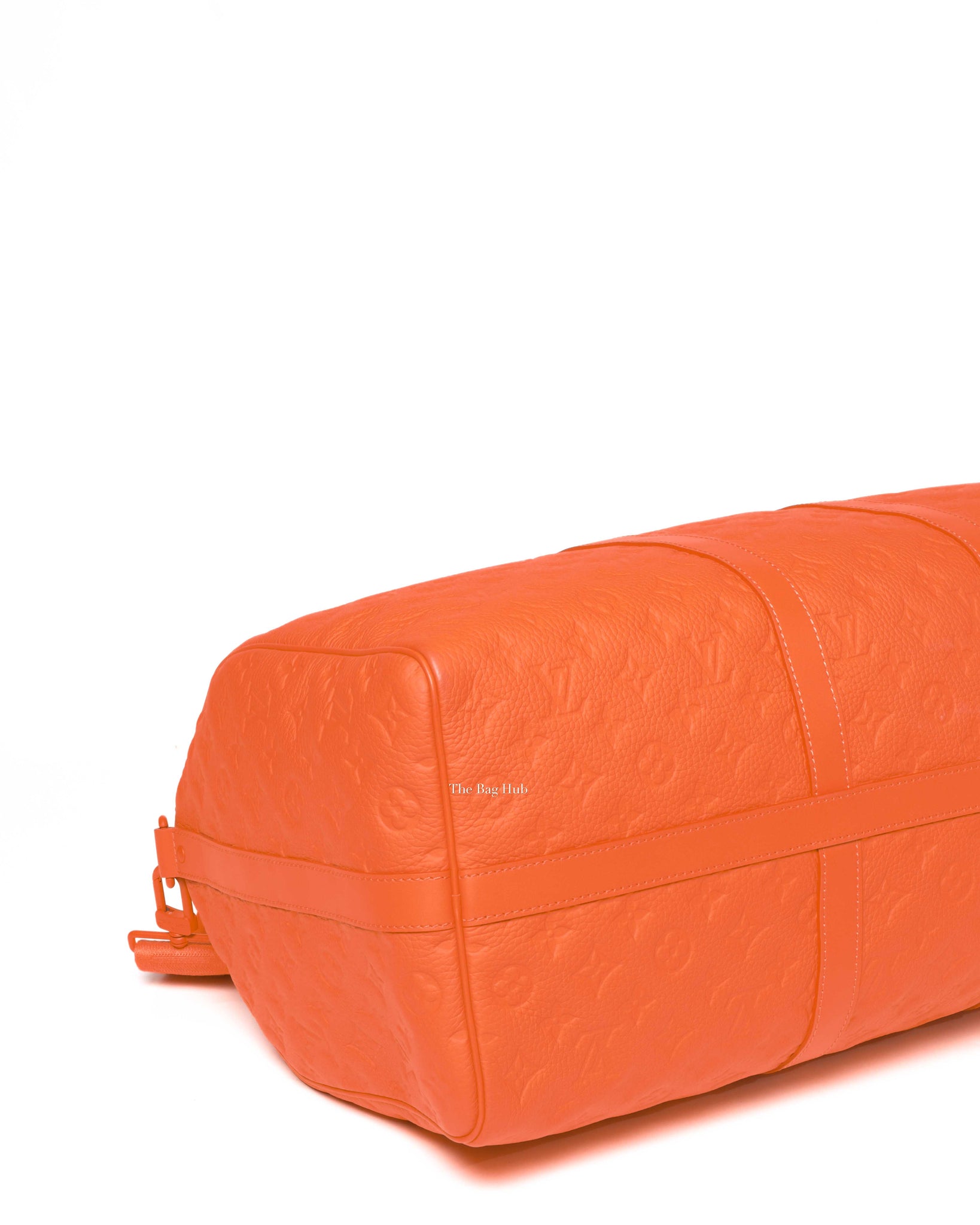 Louis Vuitton Neon Orange Taurillon Monogram Keepall Bandouliere 50 Travel Bag-9