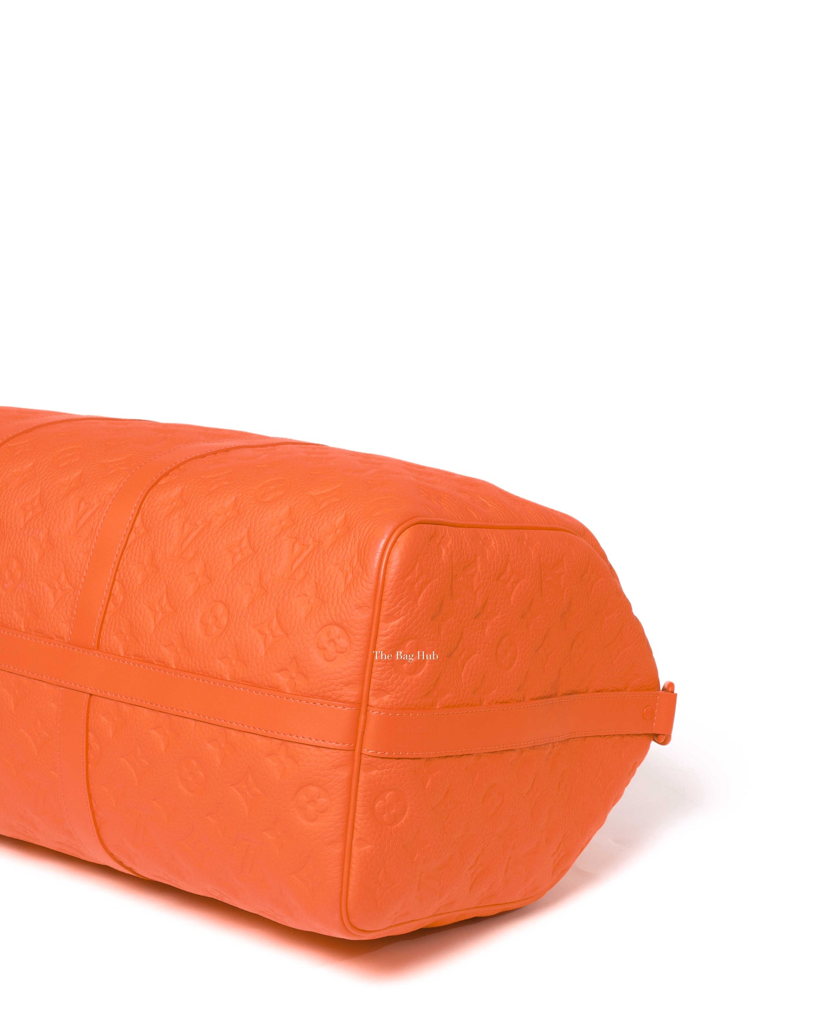 Louis Vuitton Neon Orange Taurillon Monogram Keepall Bandouliere 50 Travel Bag-10
