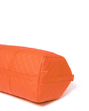 Louis Vuitton Neon Orange Taurillon Monogram Keepall Bandouliere 50 Travel Bag-10
