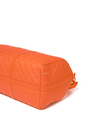 Louis Vuitton Neon Orange Taurillon Monogram Keepall Bandouliere 50 Travel Bag-8