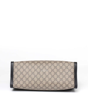 Gucci Beige Ebony/Black GG Supreme Canvas Medium Padlock Chain Tote Bag-6