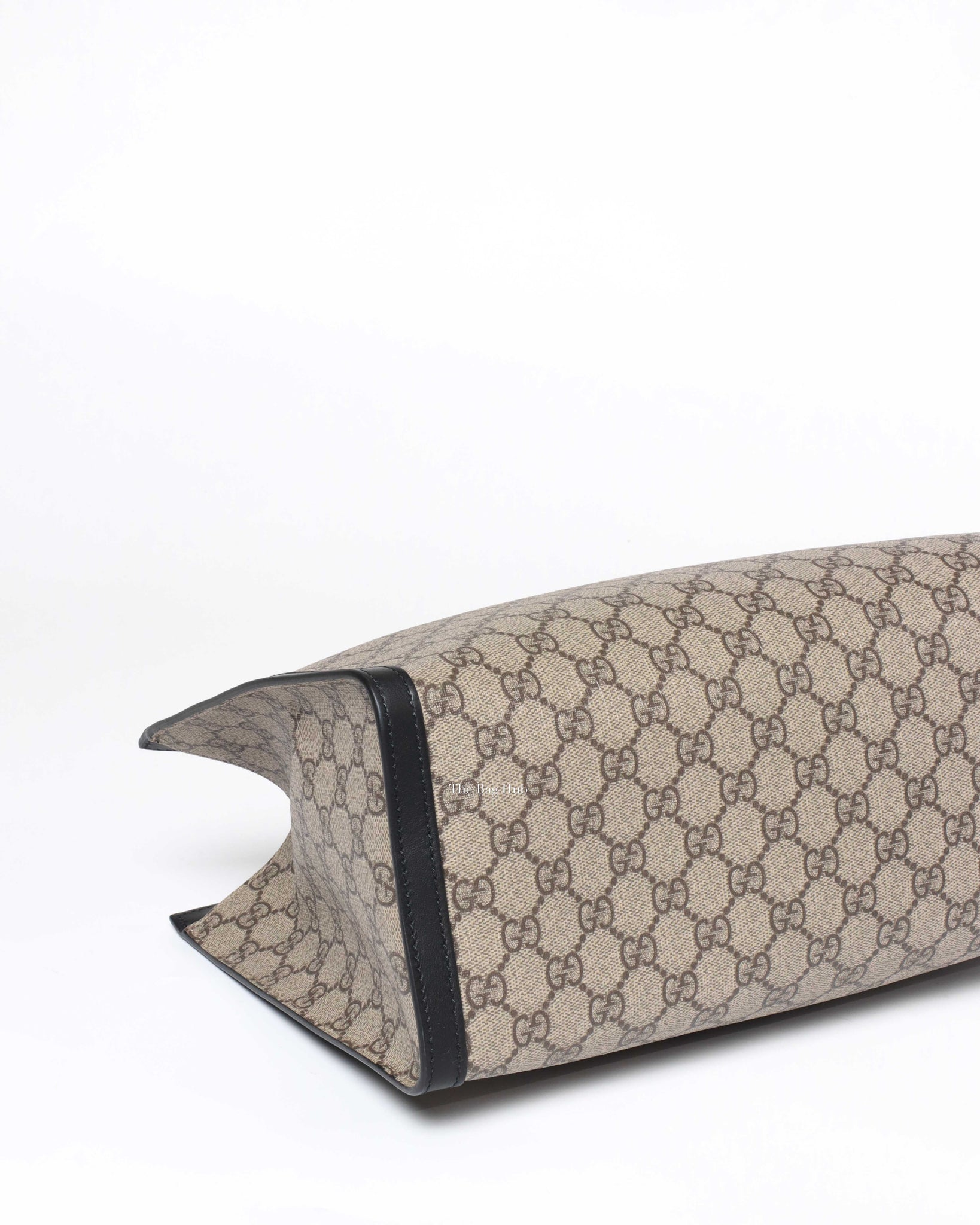 Gucci Beige Ebony/Black GG Supreme Canvas Medium Padlock Chain Tote Bag-9