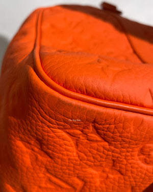 Louis Vuitton Neon Orange Taurillon Monogram Keepall Bandouliere 50 Travel Bag-13