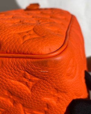 Louis Vuitton Neon Orange Taurillon Monogram Keepall Bandouliere 50 Travel Bag-14
