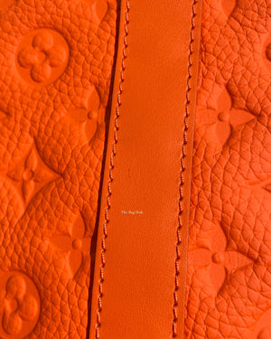 Louis Vuitton Neon Orange Taurillon Monogram Keepall Bandouliere 50 Travel Bag-15