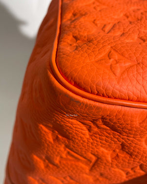 Louis Vuitton Neon Orange Taurillon Monogram Keepall Bandouliere 50 Travel Bag-16