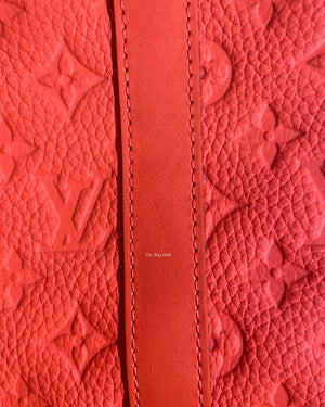 Louis Vuitton Neon Orange Taurillon Monogram Keepall Bandouliere 50 Travel Bag-17