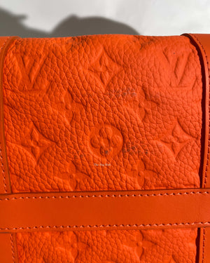 Louis Vuitton Neon Orange Taurillon Monogram Keepall Bandouliere 50 Travel Bag-21