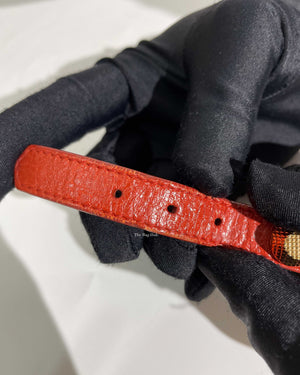 Balenciaga Red Leather Giant Stud 12 Bracelet GHW-8