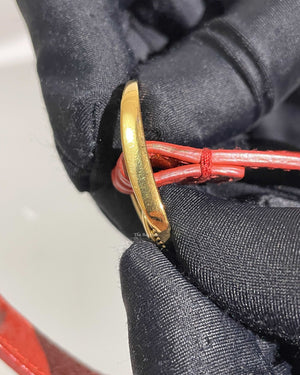 Balenciaga Red Leather Giant Stud 12 Bracelet GHW-12