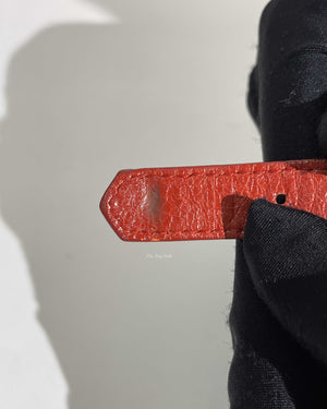 Balenciaga Red Leather Giant Stud 12 Bracelet GHW-14