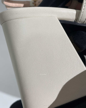 Gucci White Leather Horsebit Mid-Heel Slingback Size 37.5-15