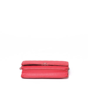 Chanel Red Caviar Chevron Classic WOC GHW-6