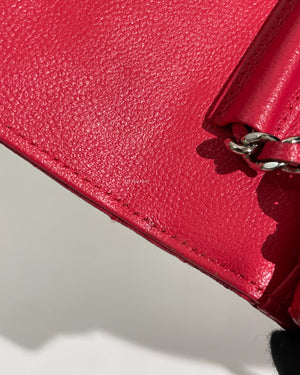 Chanel Red Caviar Chevron Classic WOC GHW-18