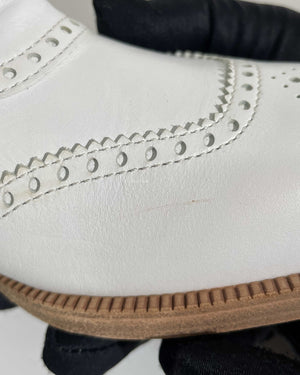 Hermes White Odette Leather Mules Slingback Flats Size 39.5-11