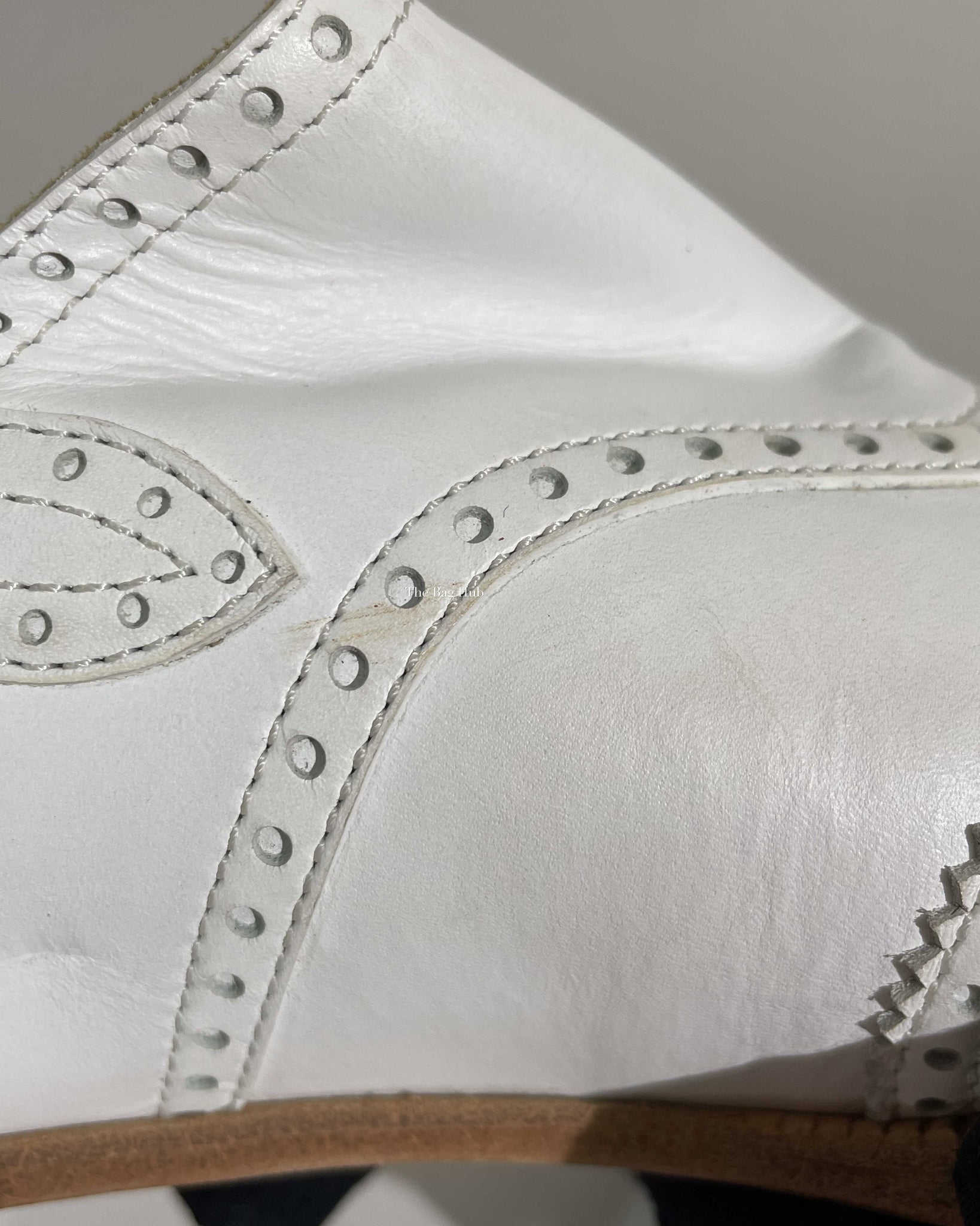 Hermes White Odette Leather Mules Slingback Flats Size 39.5-12
