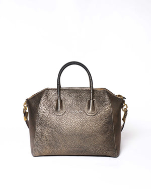 Givenchy Bronze Pebbled Leather Medium Antigona Shoulder Bag-3