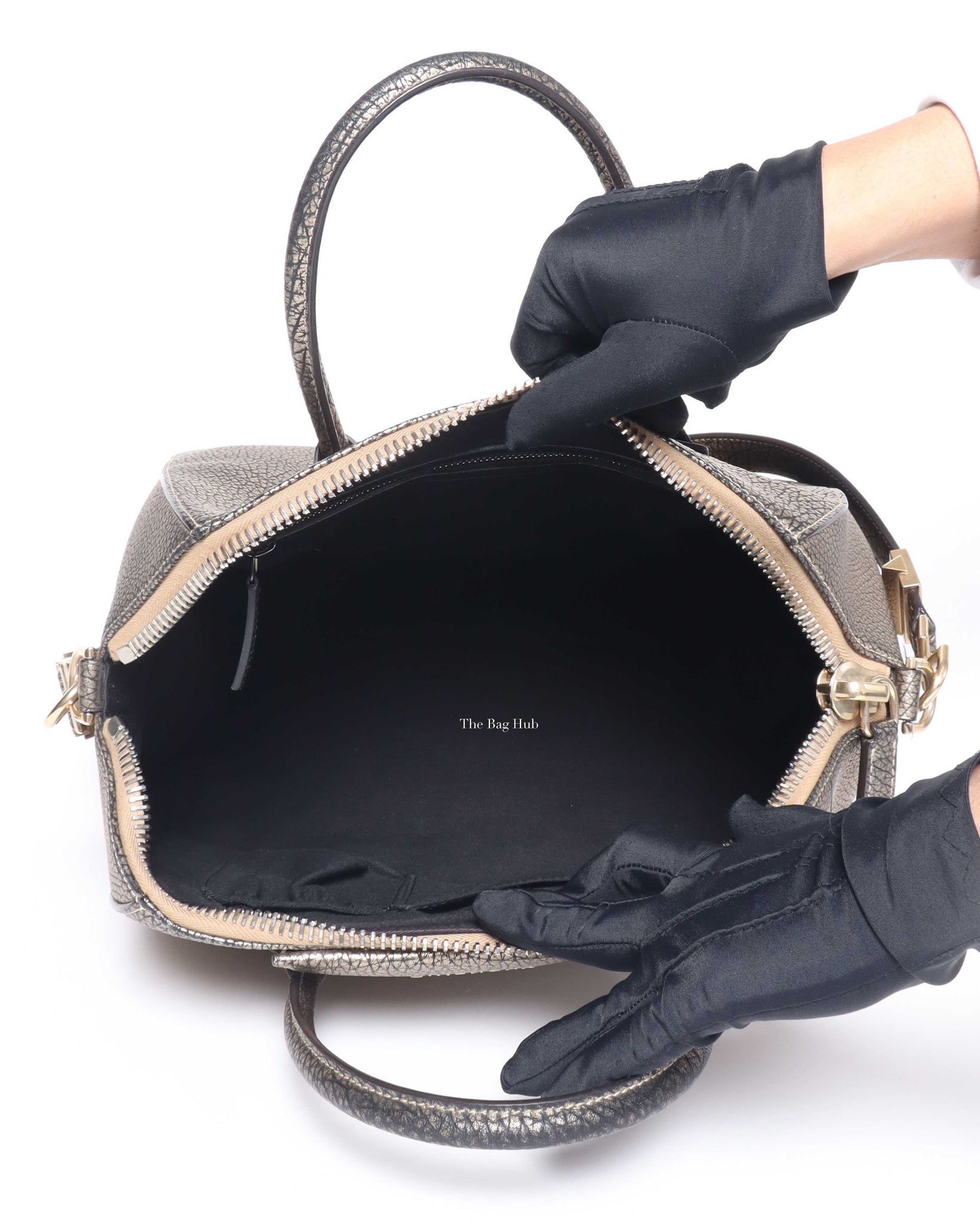 Givenchy Bronze Pebbled Leather Medium Antigona Shoulder Bag-11