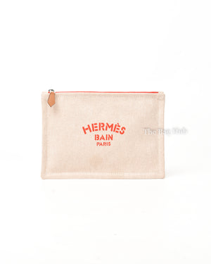 Hermes Beige Toile Small Bain New Yachting Case-2