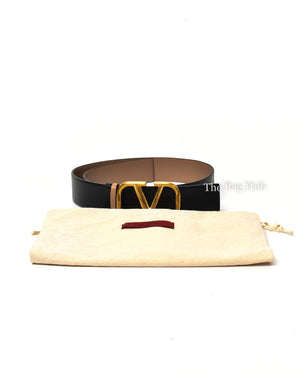 Valentino Smokey Beige/Black Calfskin Reversible Vlogo Signature Belt 40MM-4