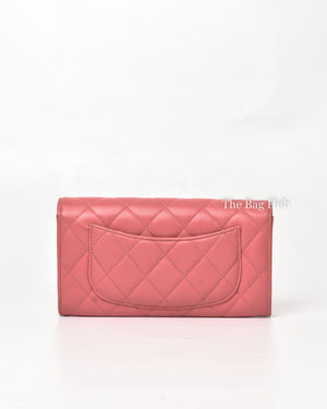 Chanel Pink Caviar Quilted Long Flap Wallet GHW-3