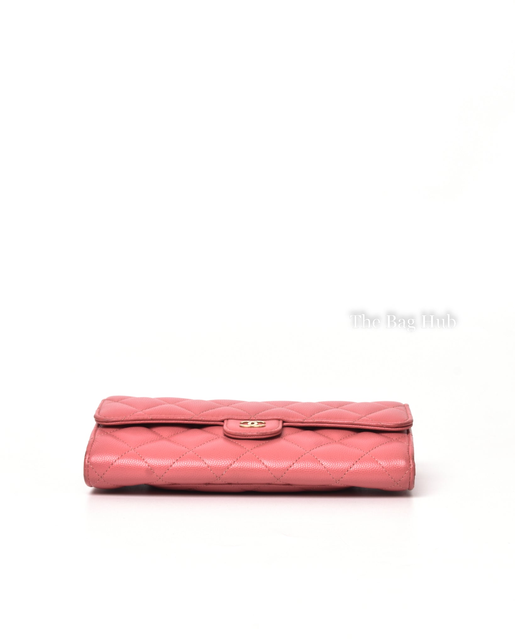 Chanel Pink Caviar Quilted Long Flap Wallet GHW-6