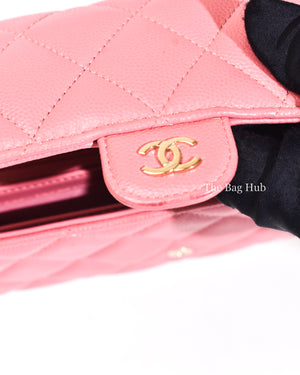 Chanel Pink Caviar Quilted Long Flap Wallet GHW-13