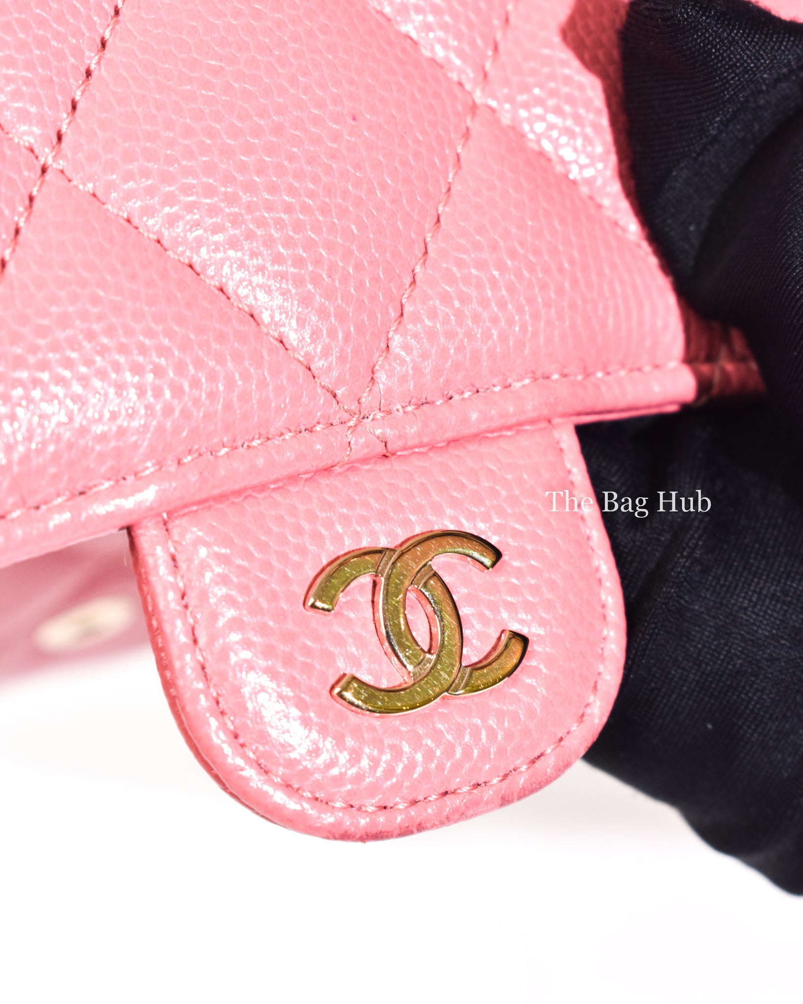 Chanel Pink Caviar Quilted Long Flap Wallet GHW-14