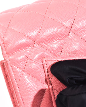Chanel Pink Caviar Quilted Long Flap Wallet GHW-19