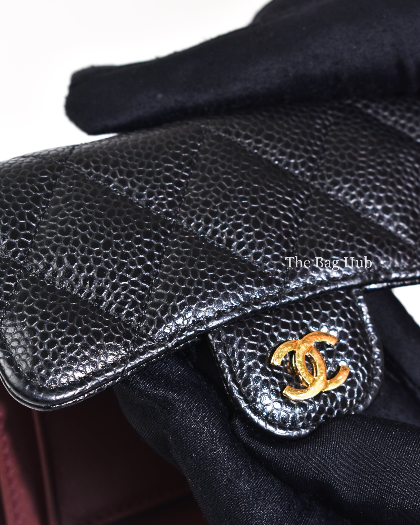 Chanel Black Caviar Classic Small Flap Wallet-13