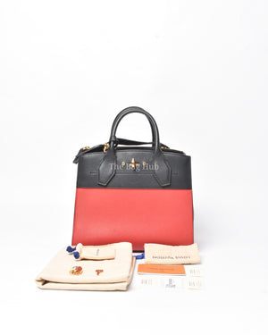 Louis Vuitton Fushcia Black Leather City Steamer PM Bag