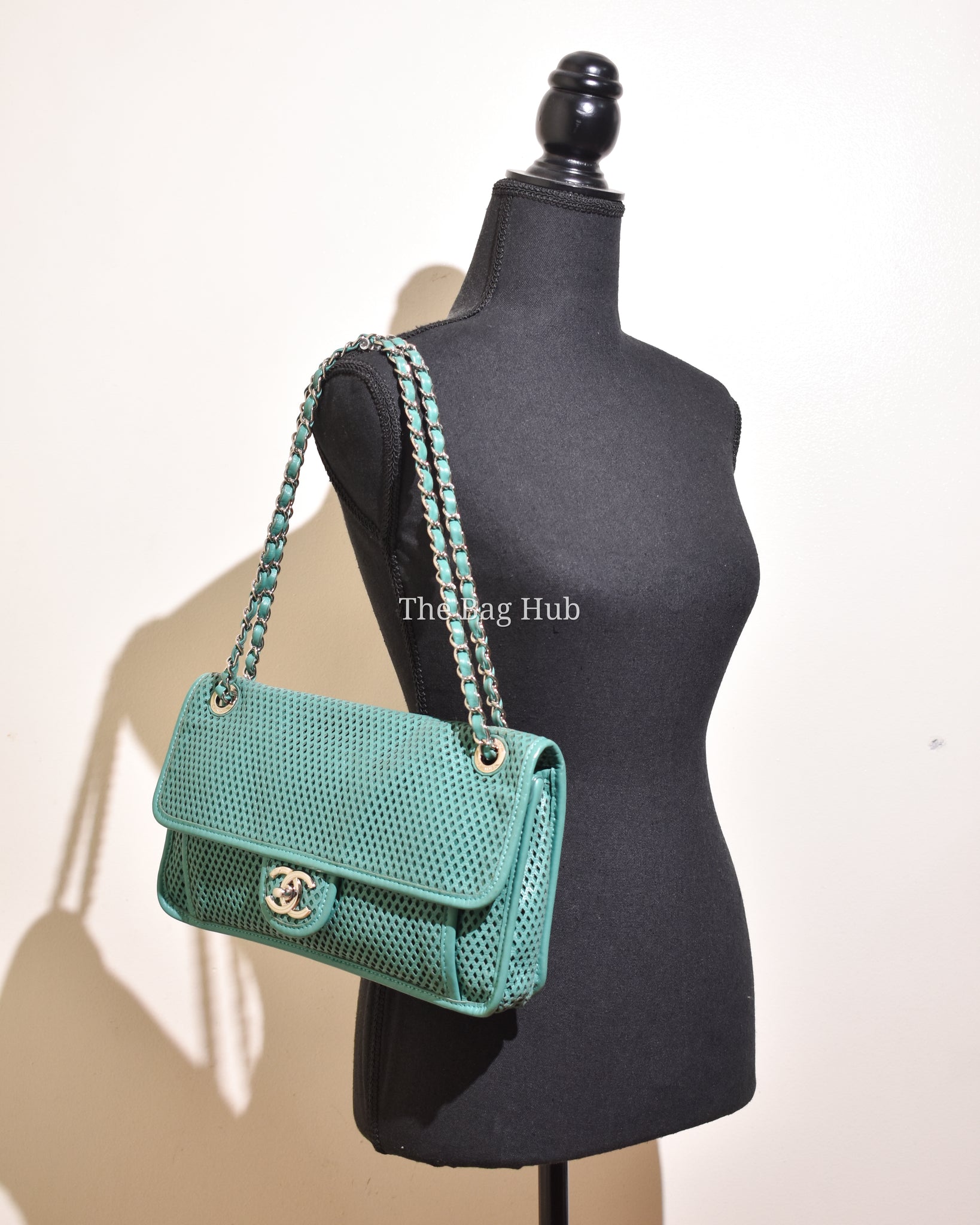 Chanel Green Matelasse Leather Up In The Air Flap Bag SHW