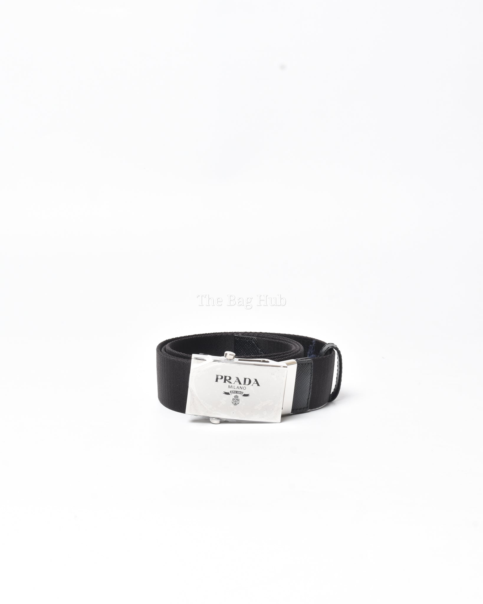 Prada Black Woven Re-Nylon Belt Size 90