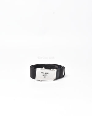 Prada Black Woven Re-Nylon Belt Size 90