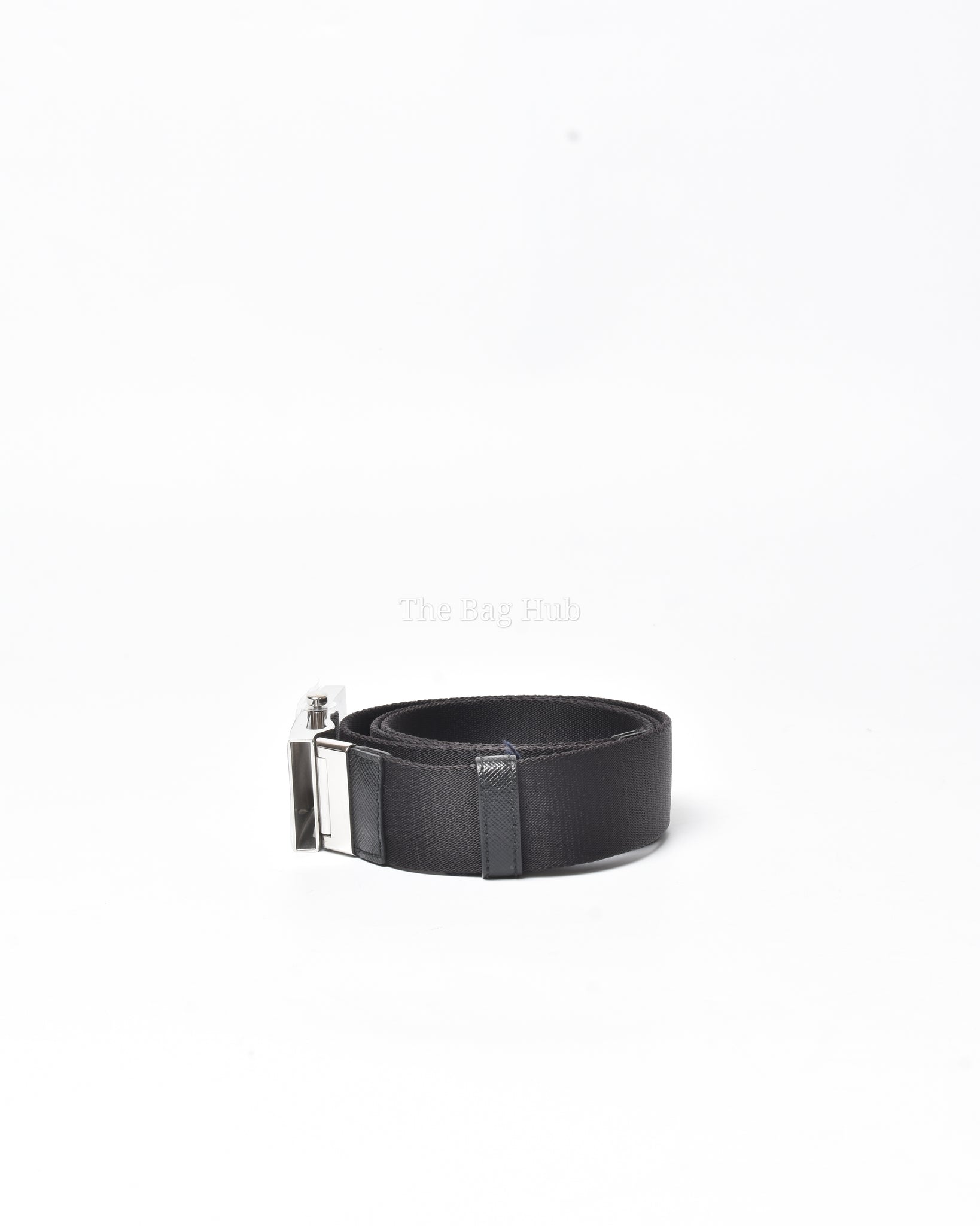 Prada Black Woven Re-Nylon Belt Size 90