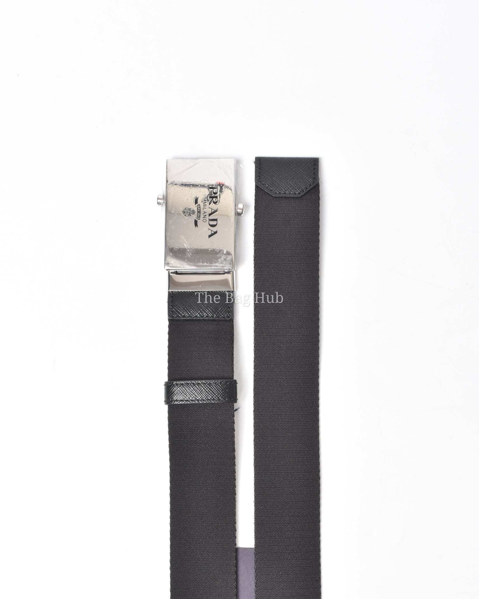 Prada Black Woven Re-Nylon Belt Size 90