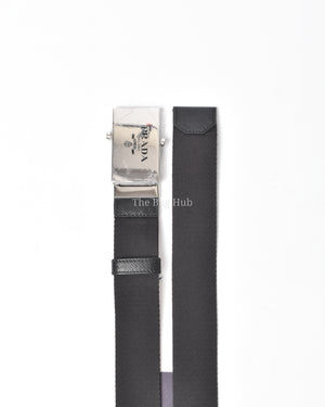 Prada Black Woven Re-Nylon Belt Size 90