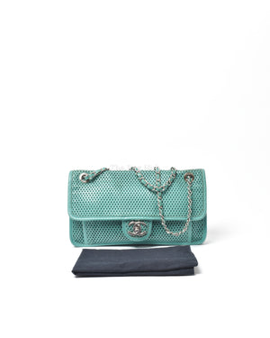 Chanel Green Matelasse Leather Up In The Air Flap Bag SHW