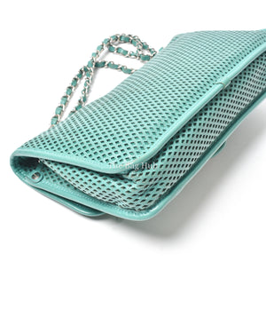 Chanel Green Matelasse Leather Up In The Air Flap Bag SHW