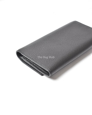 Gucci Black Leather Animalier Continental Long Wallet