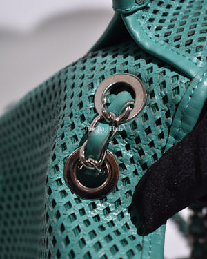 Chanel Green Matelasse Leather Up In The Air Flap Bag SHW