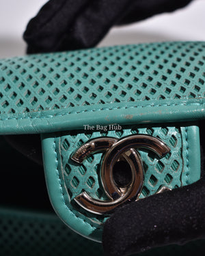 Chanel Green Matelasse Leather Up In The Air Flap Bag SHW