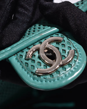 Chanel Green Matelasse Leather Up In The Air Flap Bag SHW