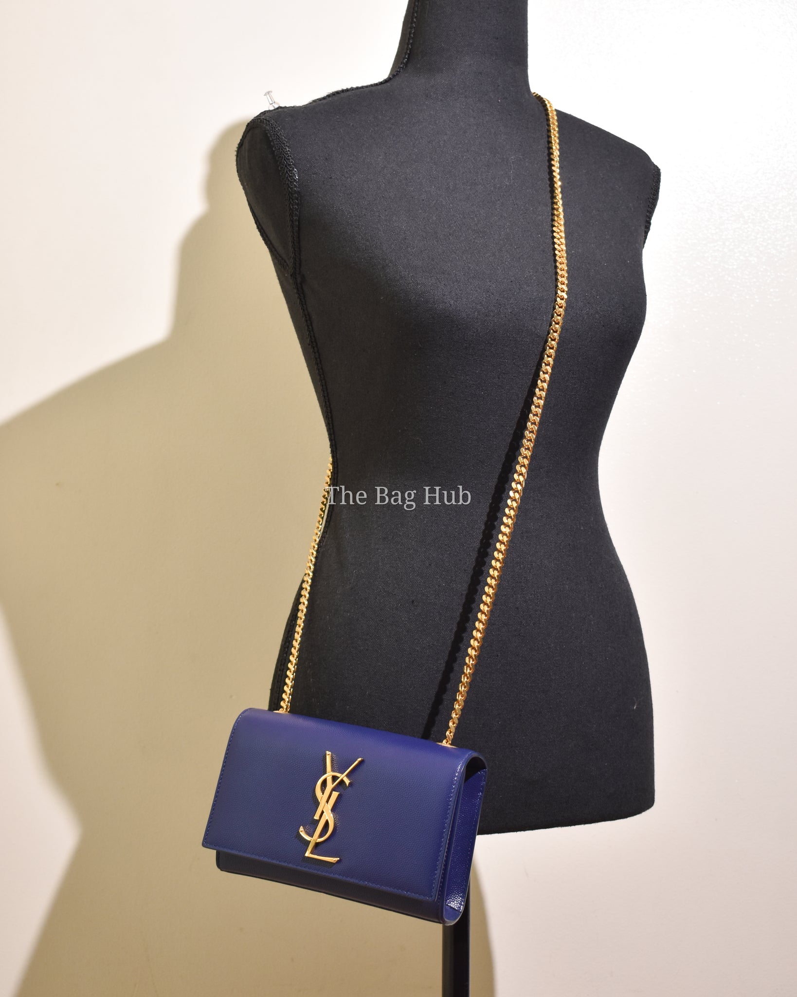 Saint Laurent Blue Grain Leather De Poudre Classic Kate Monogram Satchel  Small Bag