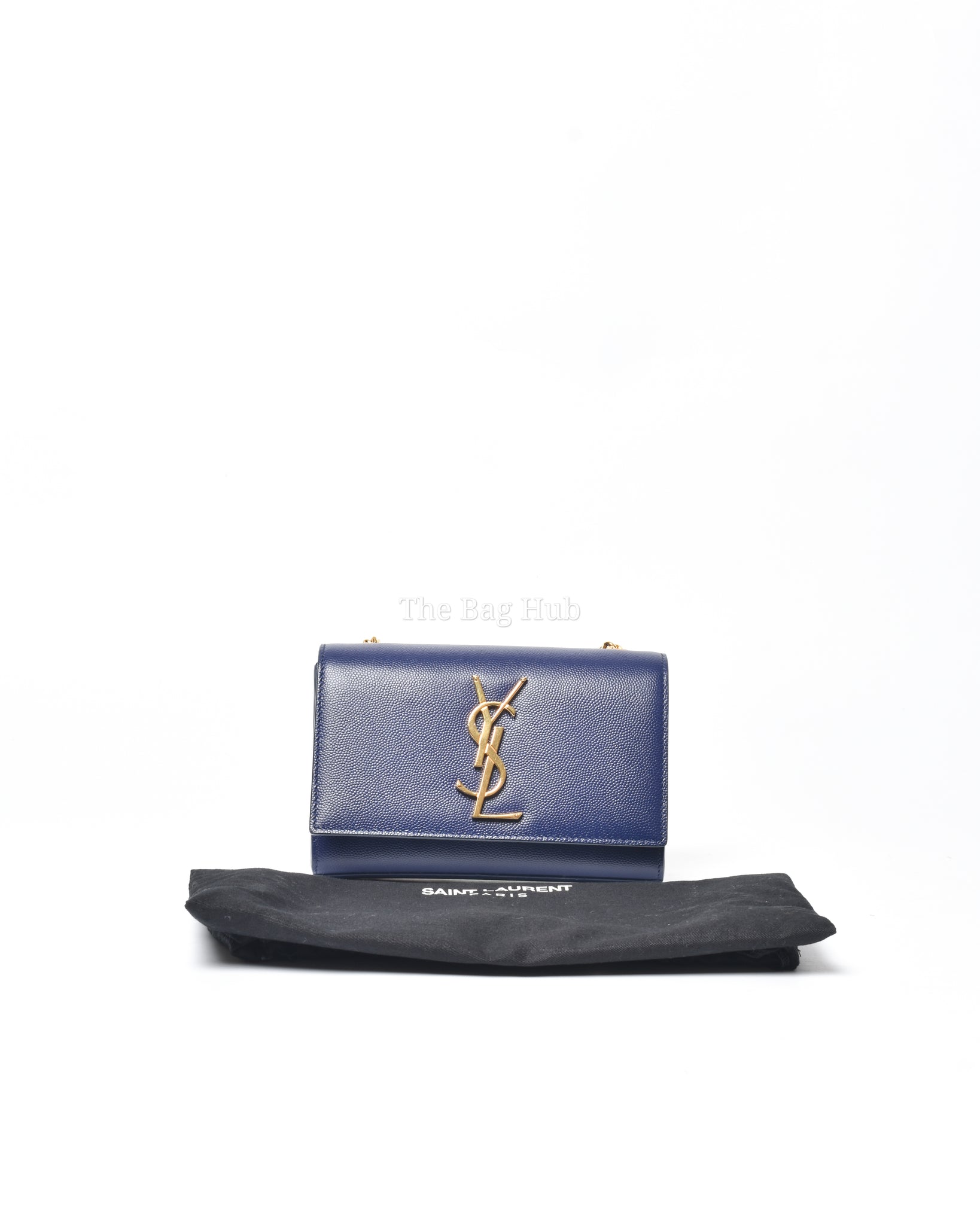 Saint Laurent Blue Grain Leather De Poudre Classic Kate Monogram Satchel  Small Bag