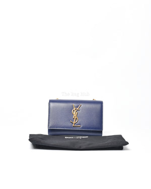 Saint Laurent Blue Grain Leather De Poudre Classic Kate Monogram Satchel  Small Bag