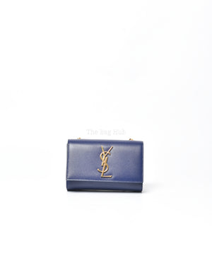 Saint Laurent Blue Grain Leather De Poudre Classic Kate Monogram Satchel  Small Bag