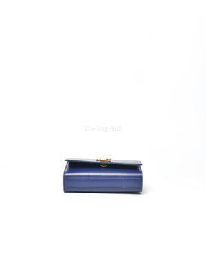 Saint Laurent Blue Grain Leather De Poudre Classic Kate Monogram Satchel  Small Bag