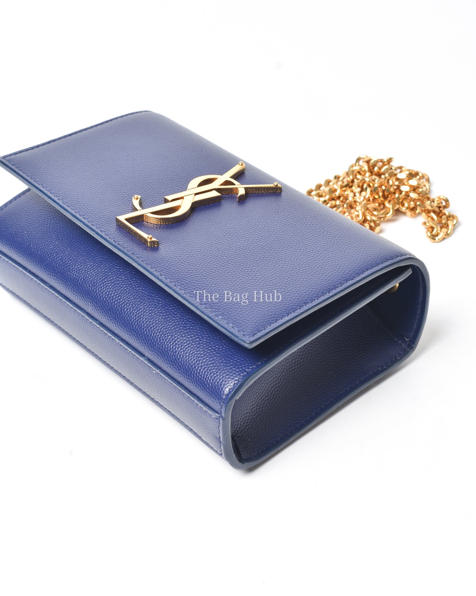 Saint Laurent Blue Grain Leather De Poudre Classic Kate Monogram Satchel  Small Bag